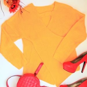 Yellow Cross Over Sweater